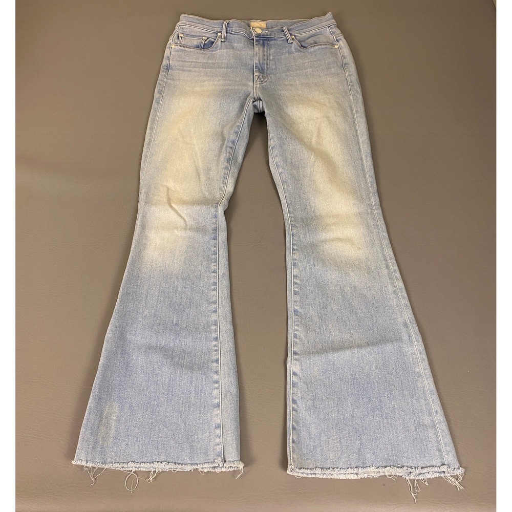 Mother The Weekender Fray Jeans Size 28 Flare Swimming Pool Sunday Light Wash **
